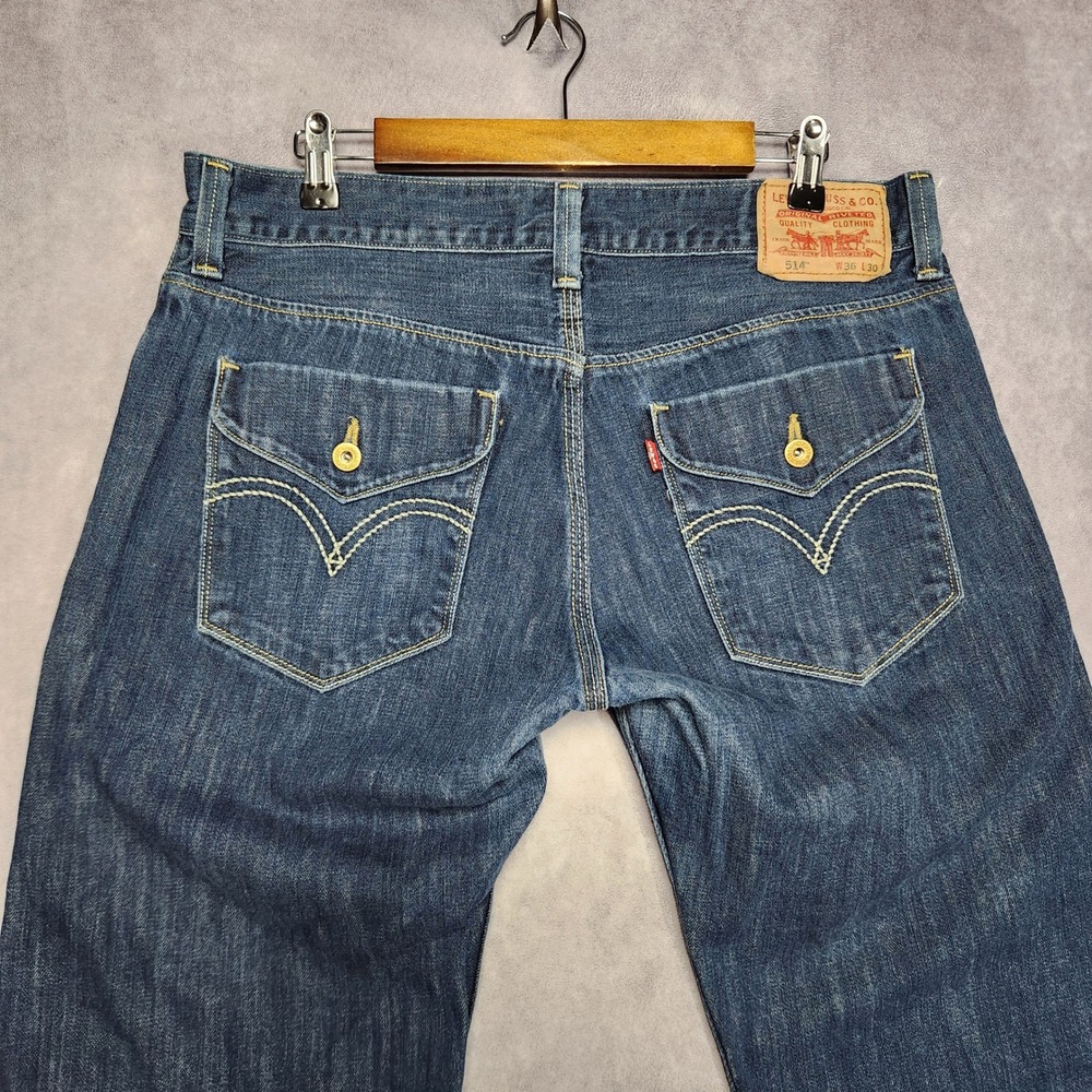 Levi's 514 Jeans Mens 34 to 36x30 Straight Leg Dark Wash Denim Modern‎ Fit